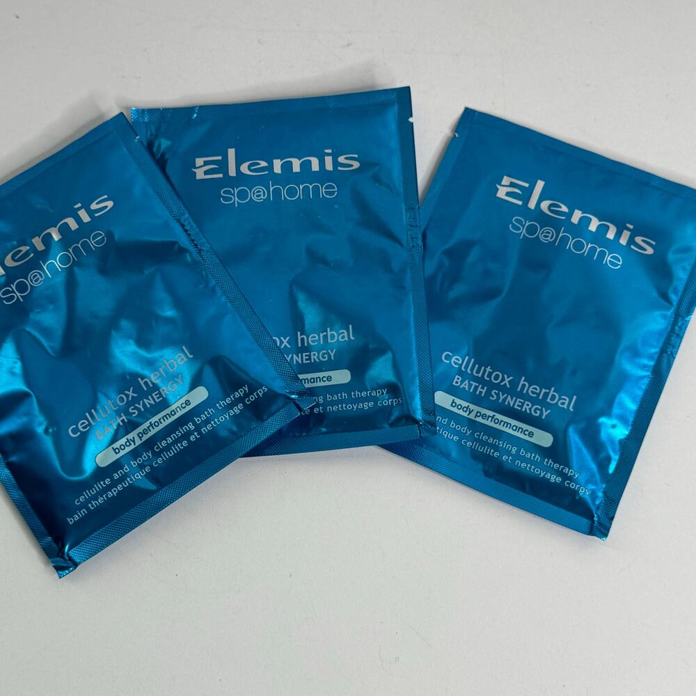 3 Sachets Elemis Cellutox Herbal Bath Synergy Packets No Box